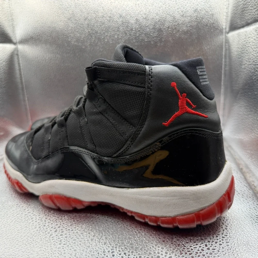 Size 11.5‎ Nike Air Jordan 11 Retro Bred Leather Black Mens Sneakers 136046-061